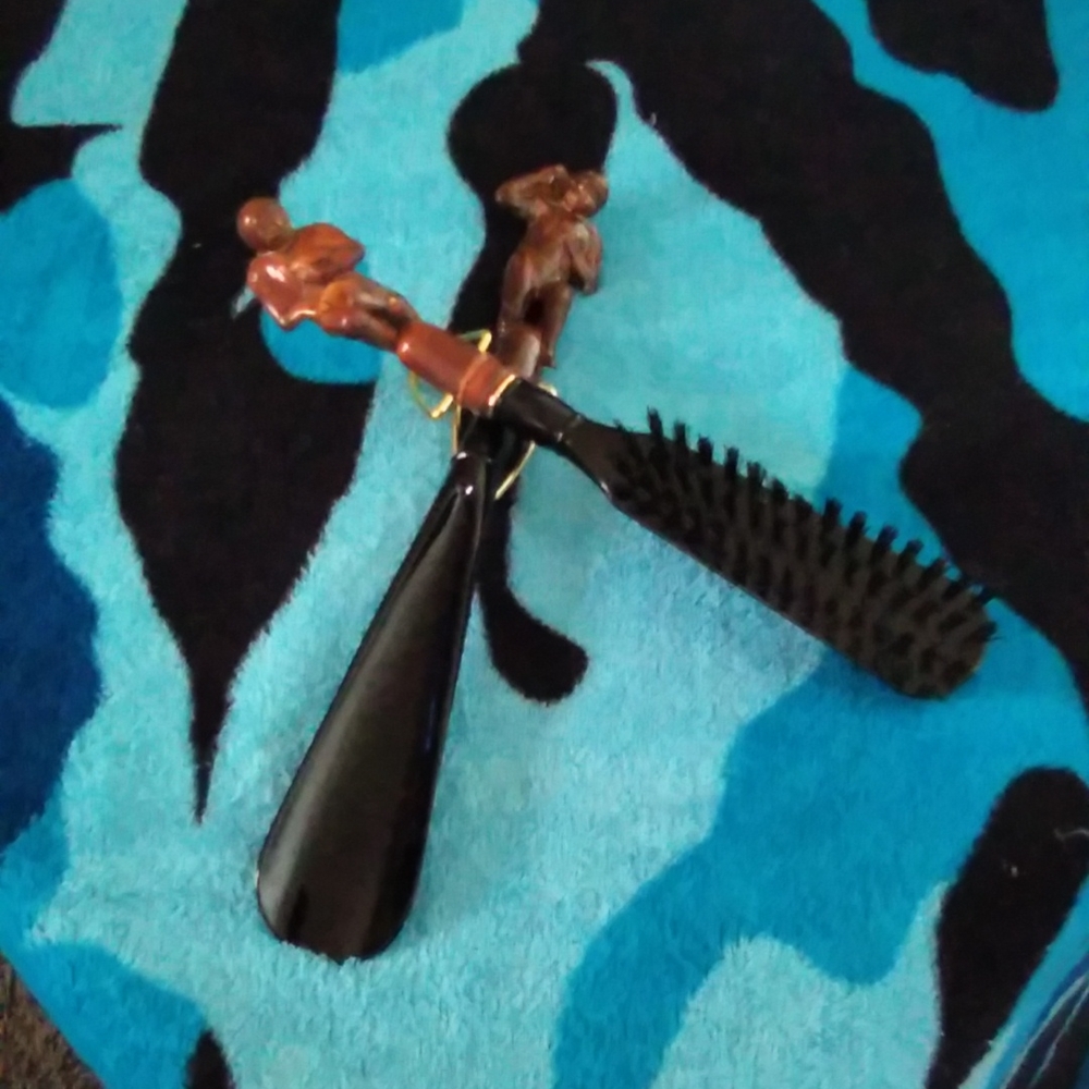 Vintage Brush and Horn Set